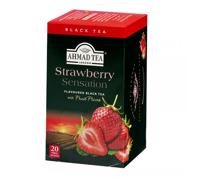 Thé noir Fraise - boite de 20 sachets - cartons de 6
