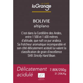 Etiquette silo à café - Bolivie Bio*