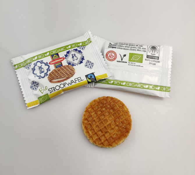 Daelmans Mini gaufres fourrées goût caramel bio- carton de 1200g soit 150 pièces