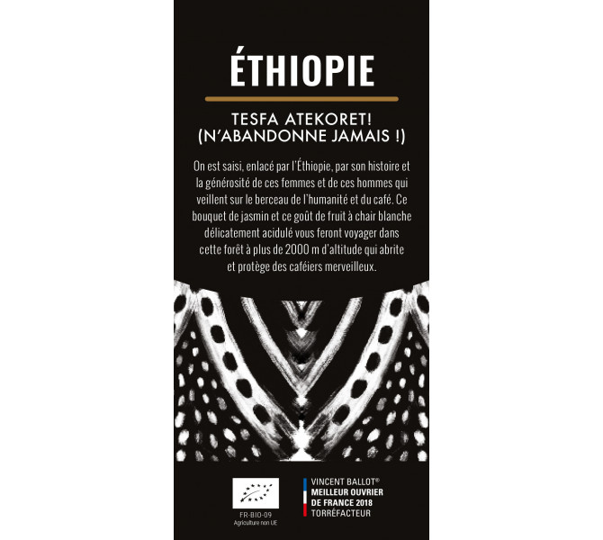 Etiquette silo à café - Ethiopie bio