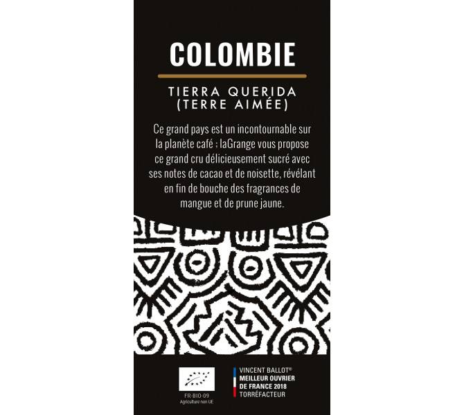 Etiquette silo à café - Colombie bio