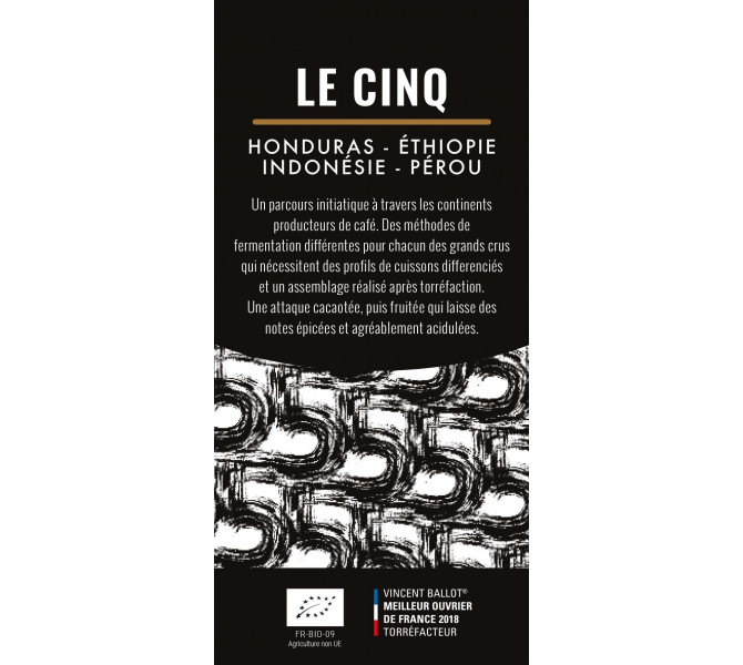 Etiquette silo à café - Le Cinq Bio