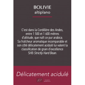 Etiquette silo à café - Bolivie Bio*
