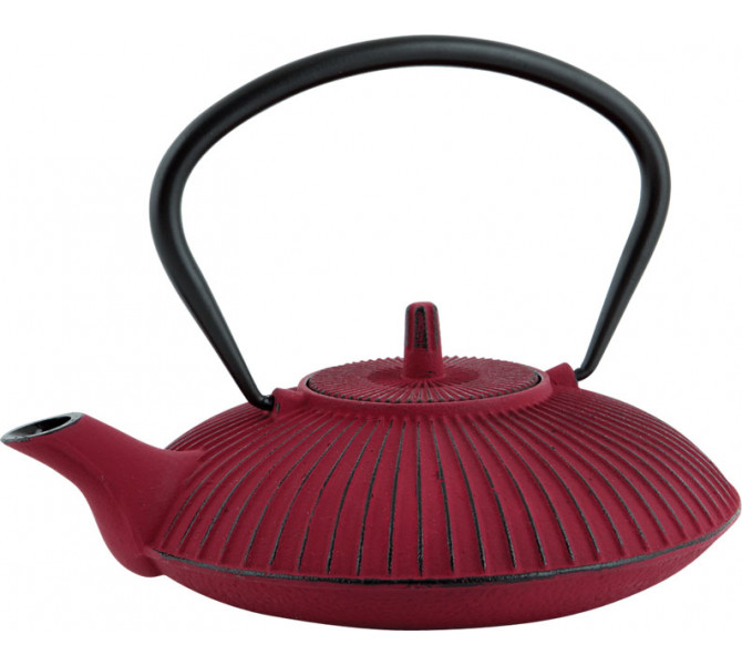 Théière fonte émaillée - rouge - 0,8l